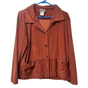 Vtg April Cornell Women's For Cornell Trading Rust Corduroy Jacket Small